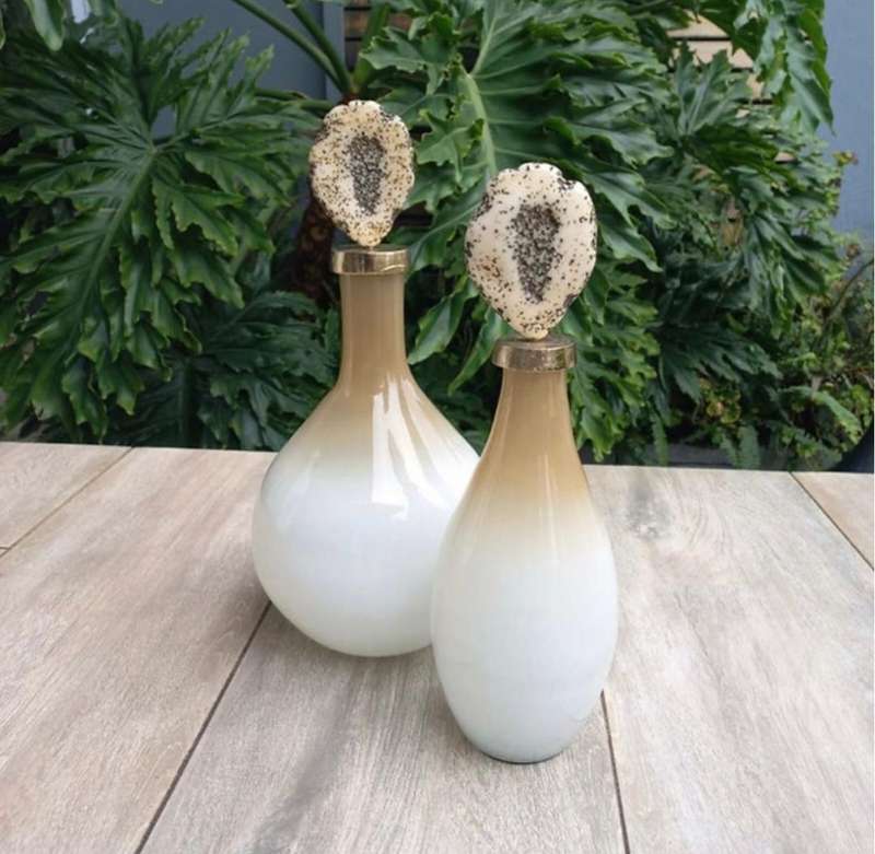 Cream Glass Vase Set
