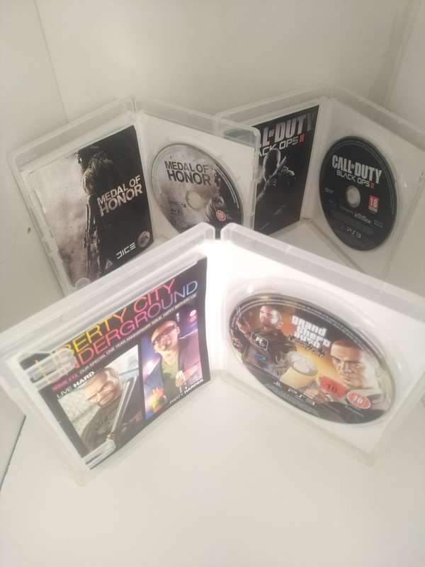 3x PS3 (Playstation 3) Medal Of Honor, GTA and Call Of Duty Games Bundle.