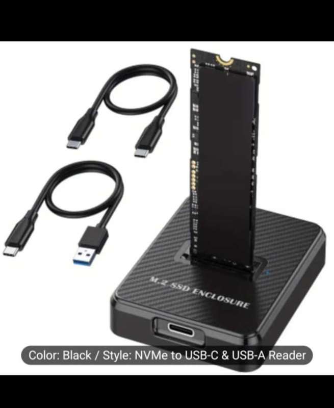 Hard drive enclosure for m.2 / nvme ssd