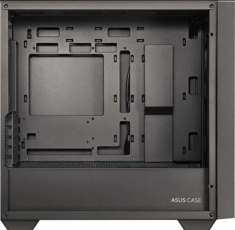ASUS A21 Clear Tempered Glass Mesh Steel Black Micro-ATX Mid-Tower Desktop Chassis - With Fans