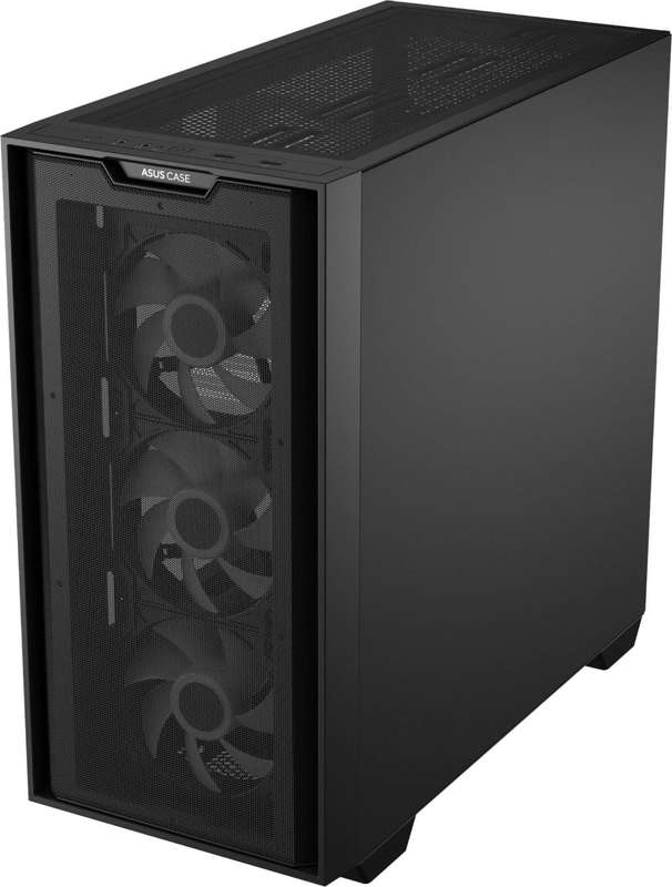 ASUS A21 Clear Tempered Glass Mesh Steel Black Micro-ATX Mid-Tower Desktop Chassis - With Fans