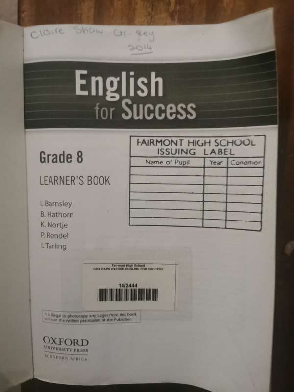 Oxford Engelish For Success Grade 8