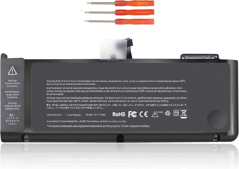 A1382 Apple MacBook Pro 15" Unibody Replacement Battery, Fits from A1286 Early 2011 to Mid 2012