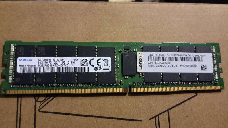 Samsung 64GB PC42933Y  Registered ECC RDIMM]()  A registered ECC 64GB DIMM rated at DDR42933MT