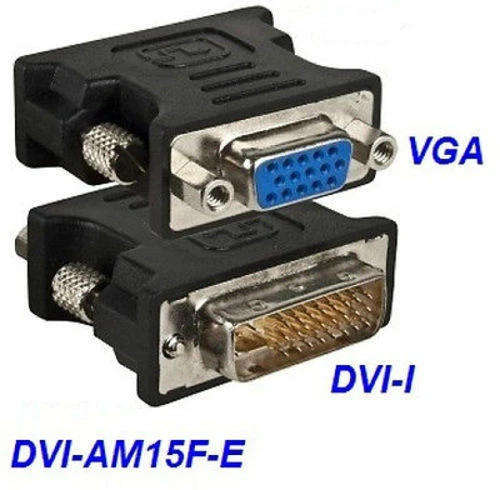 DVI-I Male to VGA 15-Pin Female Video Monitor Adapter