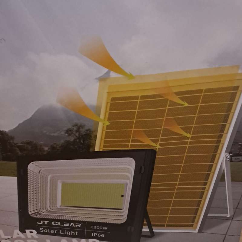 JT-Clear 1200W Solar Flood Light + Panel