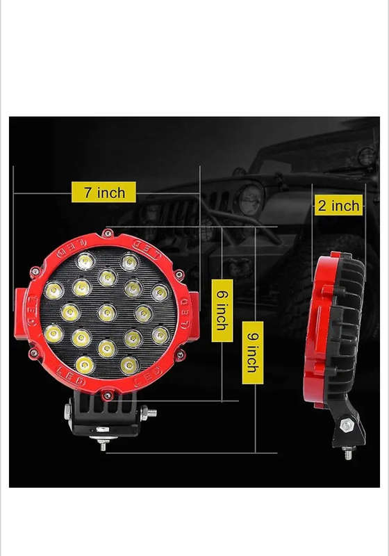2 Pack 7inch LED Offroad Pod Lights Bar 51W Spot Bumper Driving Lamp Headlight