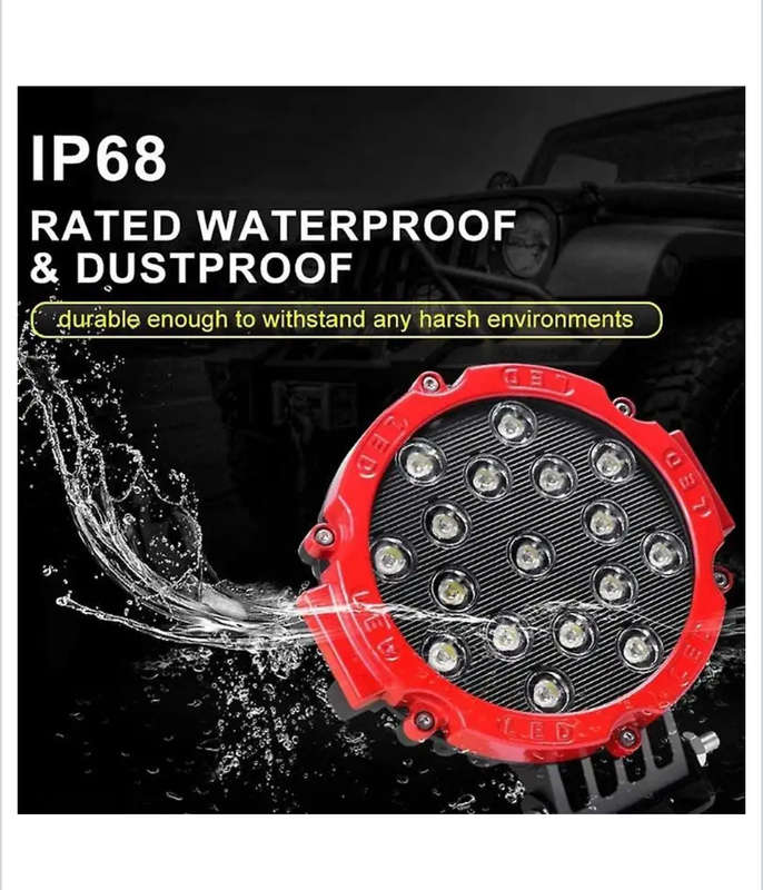 2 Pack 7inch LED Offroad Pod Lights Bar 51W Spot Bumper Driving Lamp Headlight