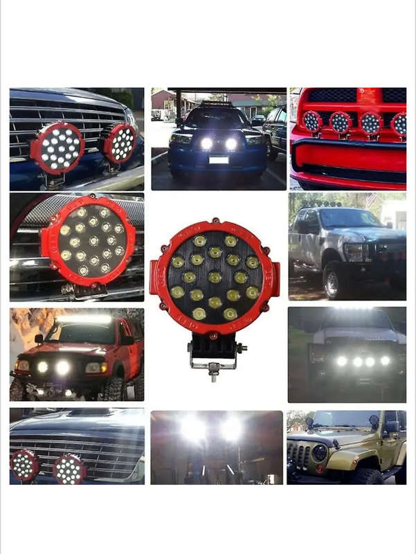 2 Pack 7inch LED Offroad Pod Lights Bar 51W Spot Bumper Driving Lamp Headlight