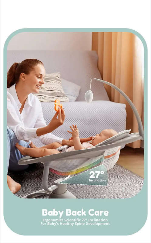 Remote Control Baby Swing Bouncer with Adjustable Speed & Rocking Functions