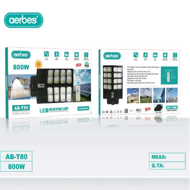 Aerbes AB-T80 800W Solar Induction Street Light 6V 18W Panel With Remote Control