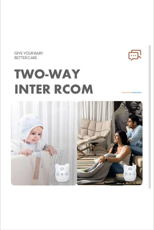 V30 Wireless Audio Baby Monitor Support Voice Monitoring + Intercom + Night Light without Battery