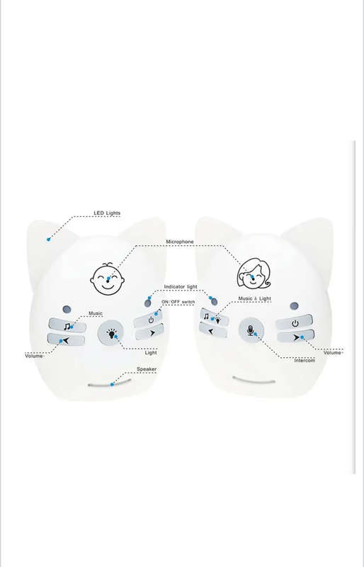 V30 Wireless Audio Baby Monitor Support Voice Monitoring + Intercom + Night Light without Battery