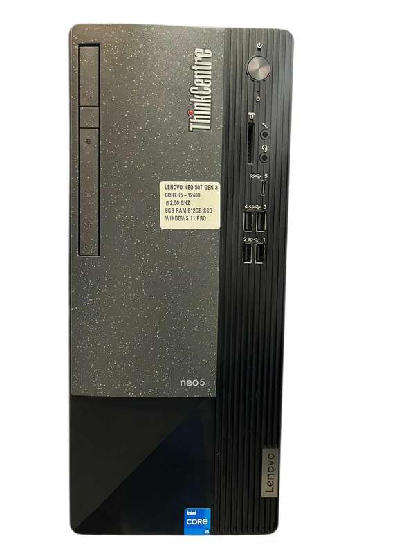 Lenovo Neo 50t Thinkcentre  Gen 3, Core I5 12th Gen 8GB RAM 512GB SSD Mini Tower