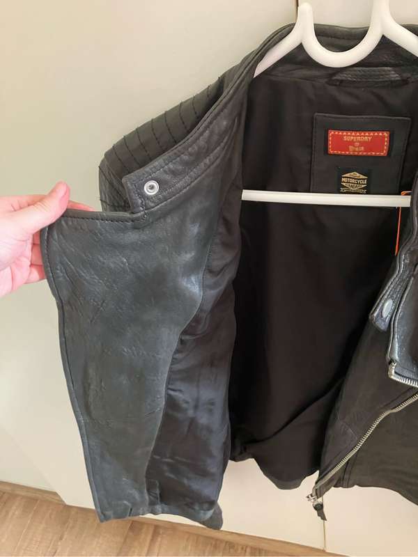 Superdry Black Classic Leather Racer Jacket