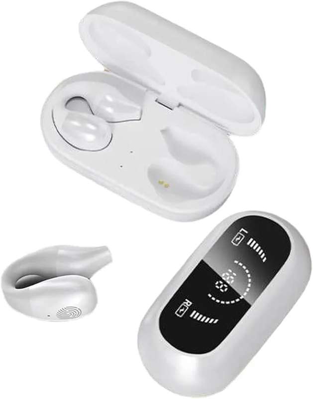 Wireless TWS Earbuds with LED Display Charging Case  White