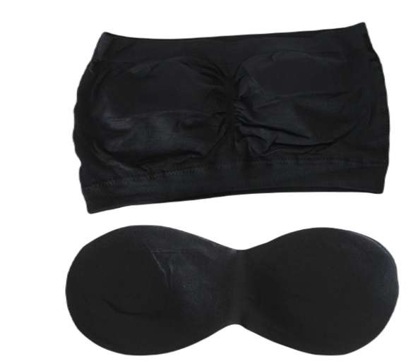 Pack of 2 Seamless Crop Tube Top Bra Strapless Padded Bralette