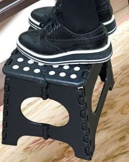 Kids Folding Black Step Stool