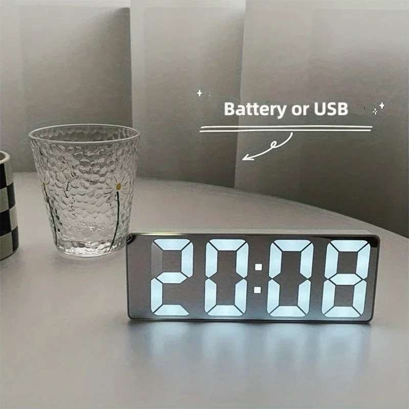Mirror LED Alarm Clock