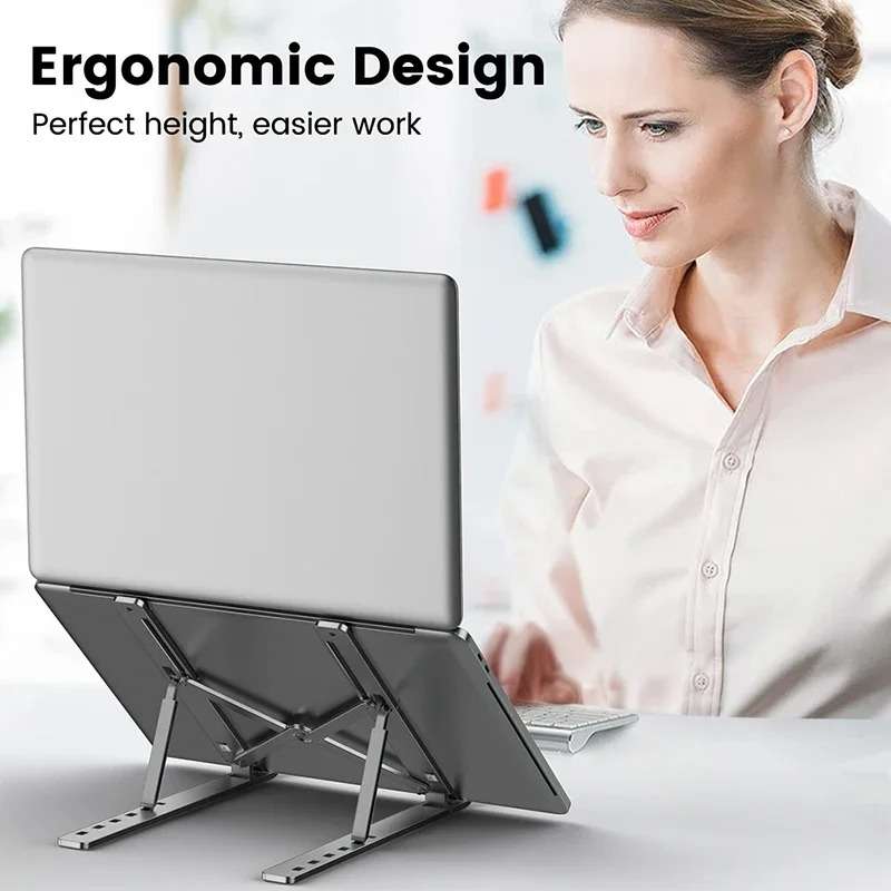 Adjustable Aluminium Foldable Cool Portable Laptop & Tablet Stand