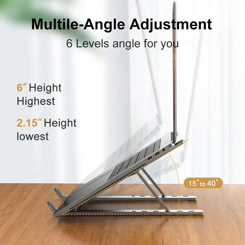 Adjustable Aluminium Foldable Cool Portable Laptop & Tablet Stand