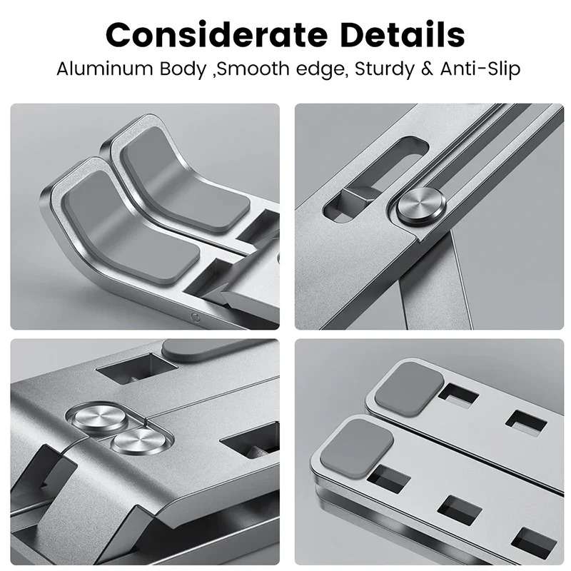 Adjustable Aluminium Foldable Cool Portable Laptop & Tablet Stand