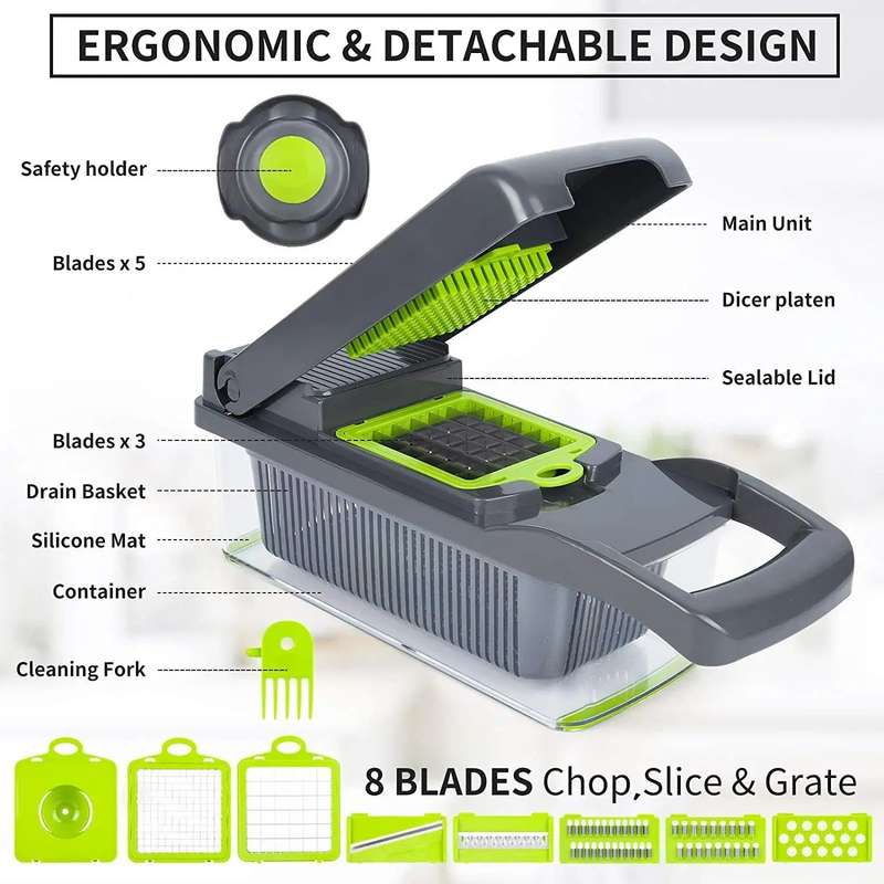 Multi-function Steel Blade Potato Peeler Slicer Carrot Cheese Grater Vegetable Cutter Set Kitchen