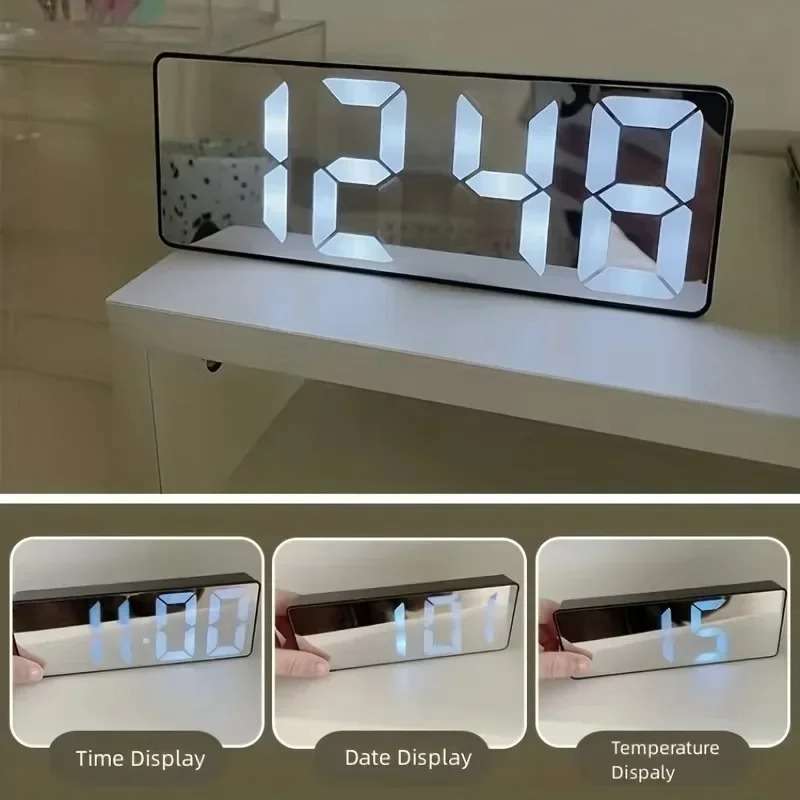 Mirror LED Alarm Clock