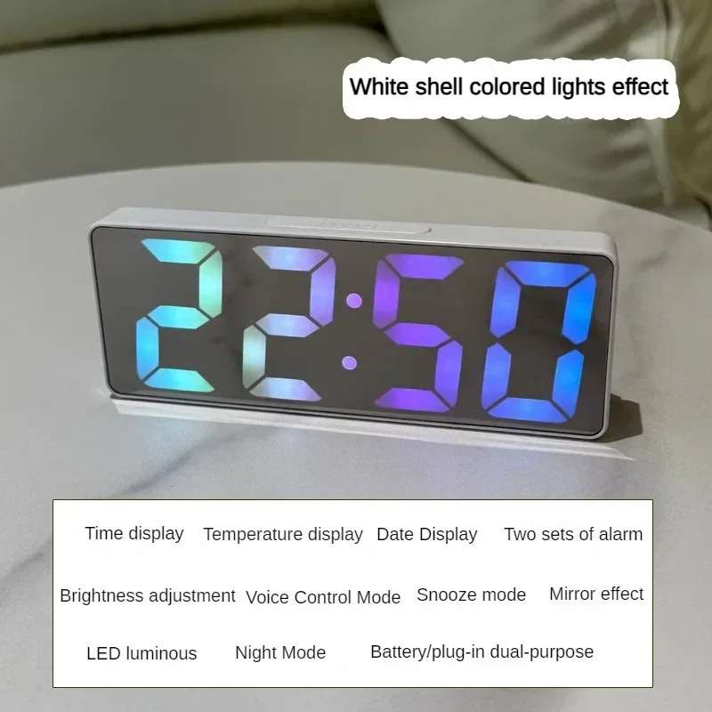 Mirror LED Alarm Clock