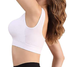 2 Pack Crop Tops Seamless Stretchy Sports Bra for Yoga Sleep Non-padded