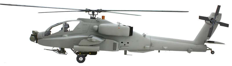 ROBAN AH-64 Apache Grey 700 Size Scale Helicopter With Mechanics - ARF
