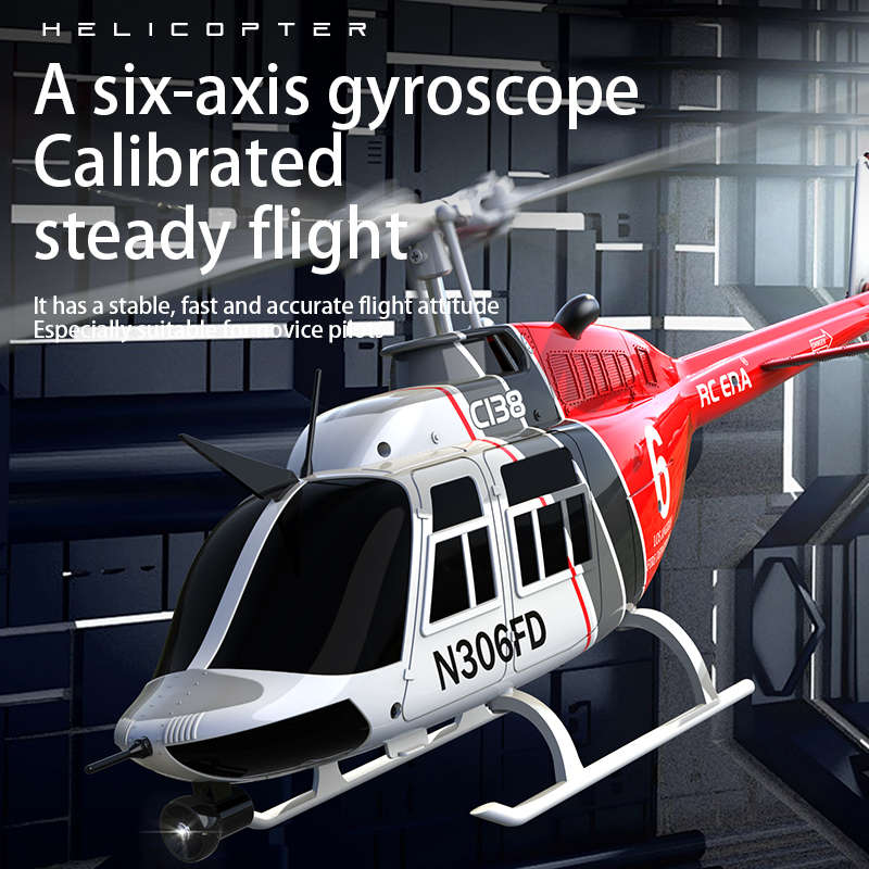 RC-ERA C-138 Bell 206 Pro Gyro Stabilised - RTF Helicopter (Red)