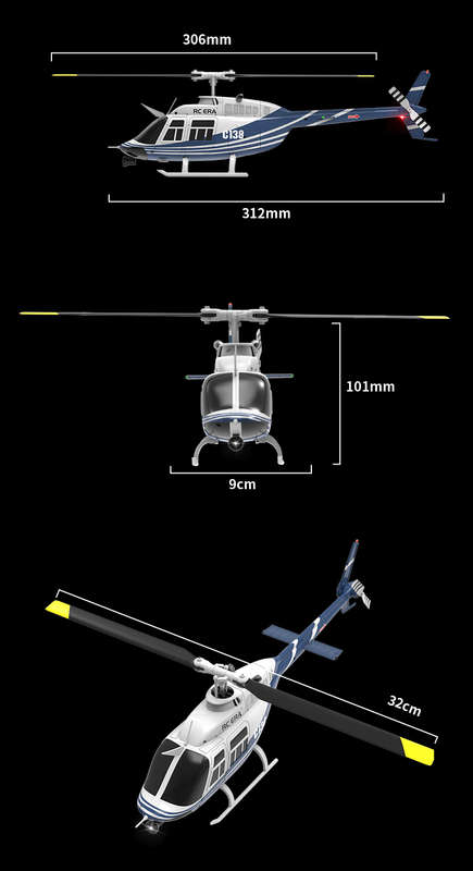 RC-ERA C-138 Bell 206 Pro Gyro Stabilised - RTF Helicopter (Red)
