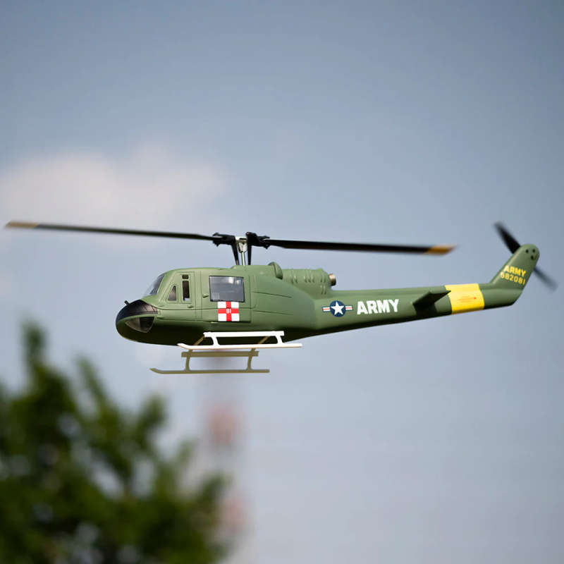 Fly Wing UH-1 Huey 450 Size V4 GPS Stabilised - RTF Helicopter (Military )
