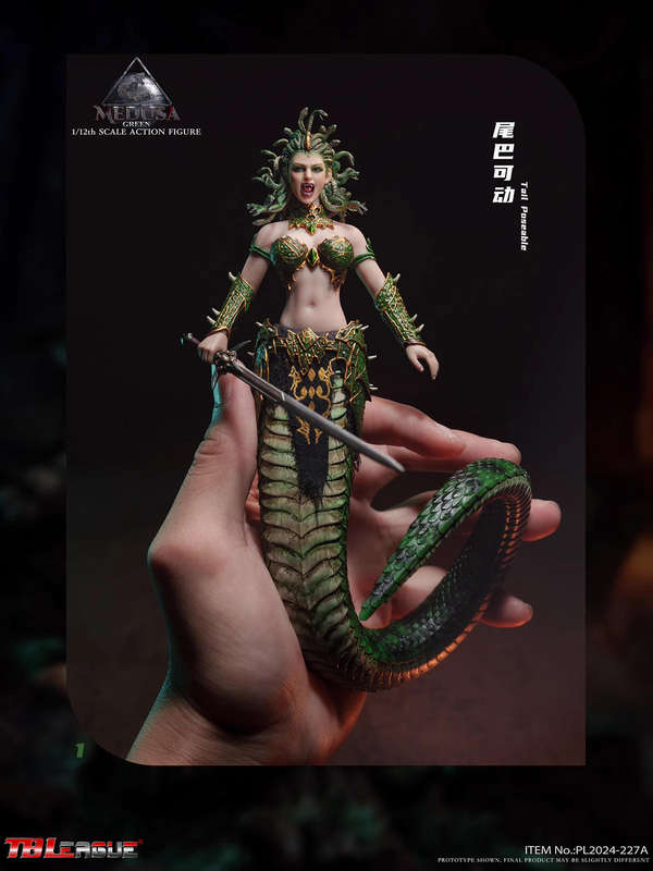 TBLeague MEDUSA 1/12 Scale Action Figure With  Poseable Snake Tail (Green)