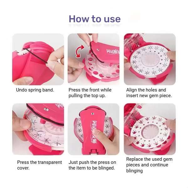Bling Bling Dazzle Toy - Sparkling Diamond Hair Accessories with Refill pack for kids
