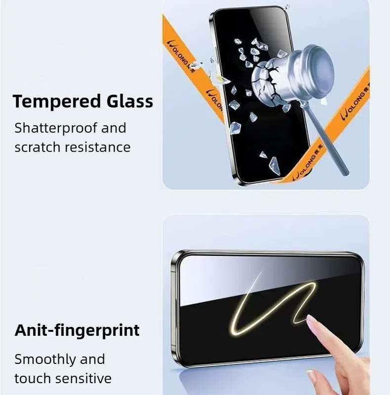 Set of 2 - Iphone 12 - Tempered Glass Privacy Anti-spy Screen Protector With Cleaning Kit