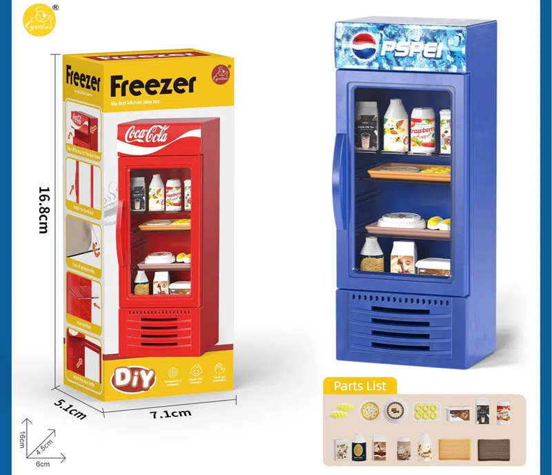 Dollhouse Miniature  Refrigerator store freezer,4 colours available ,Photo Props