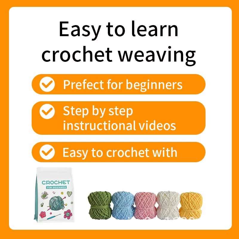 Cute Little Potted Flower Handmade Crochet Knitting DIY Kit with video toturial,Mother's Day Gift