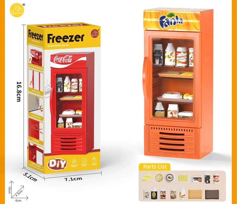 Dollhouse Miniature  Refrigerator store freezer,4 colours available ,Photo Props