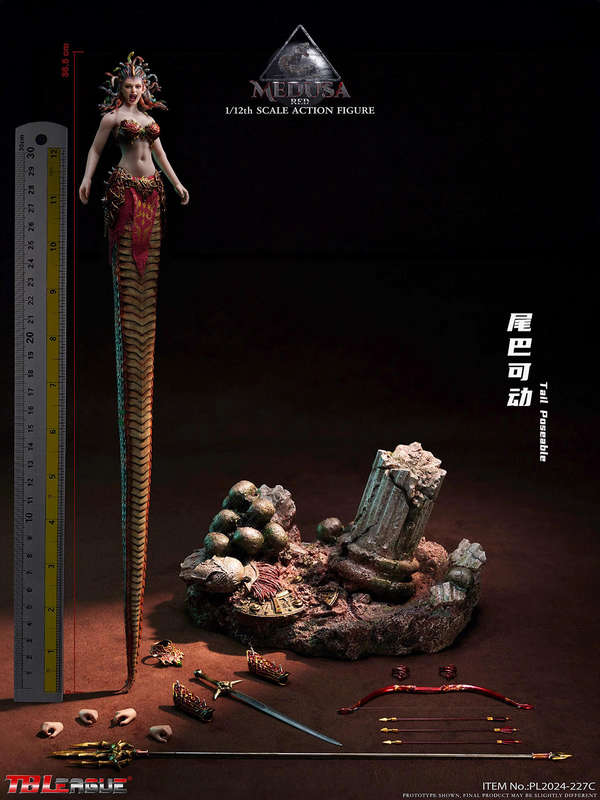 TBLeague MEDUSA-Red 1/12th Scale Collectiable Action Figure With  Poseable Snake Tail