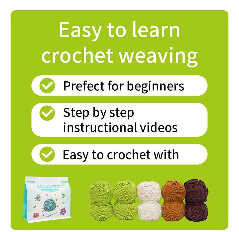 Crochet knitting craft DIY kit -4 pcs succulent cactus plant pot ornament with video tutorials
