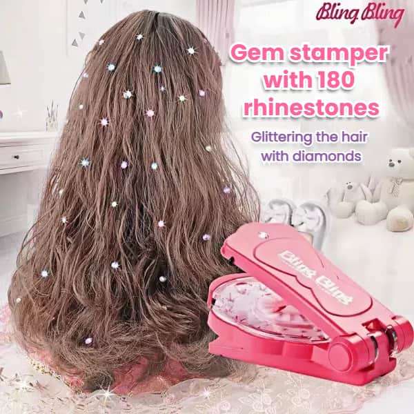 Bling Bling Dazzle Toy - Sparkling Diamond Hair Accessories with Refill pack for kids