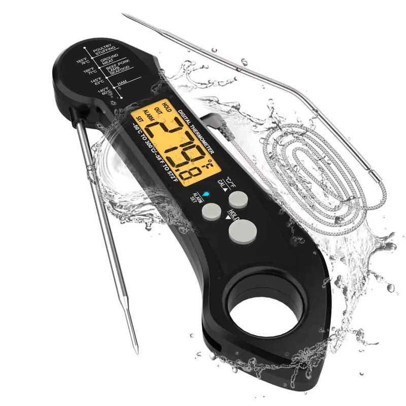 Digital Kitchen Thermometer Dual Probe , for Food Meat Cooking / Braai /Oven  (Red or Black)