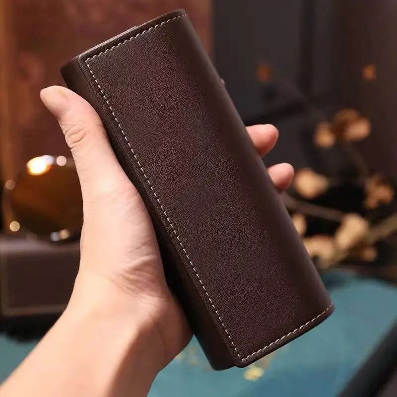 Unisex PU Leather Eyeglasses Case Stylish, Durable, Protective, & Compact BROWN