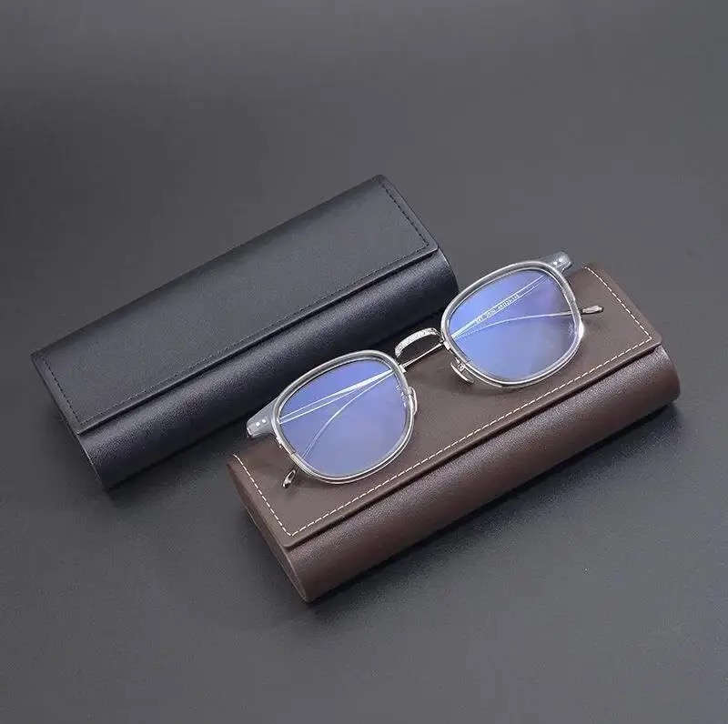 Unisex PU Leather Eyeglasses Case Stylish, Durable, Protective, & Compact BROWN