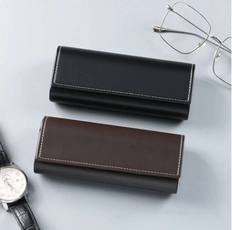 Unisex PU Leather Eyeglasses Case Stylish, Durable, Protective, & Compact BROWN