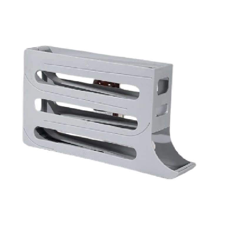 Automatic Rolling Egg Holder Storage Rack Large Capacity, Space-Saving - Grey