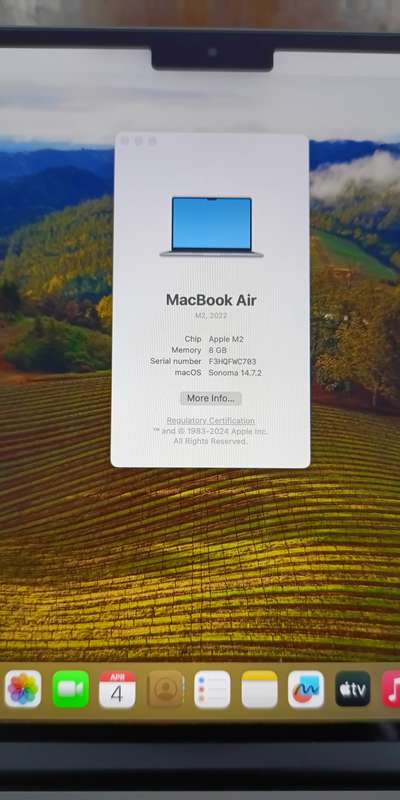 Apple Macbook Air M2, 8GB, 512GB, new.