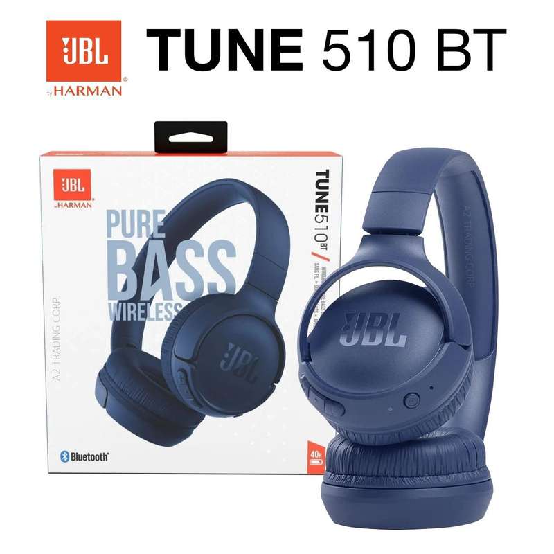 JBL 510 BT head phones, blue, new.